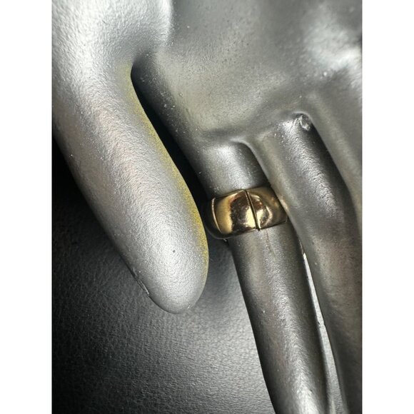 Handcrafted Hammered Brass & Black Crystals Adjustable Statement Ring Unique Boh - Picture 4 of 5